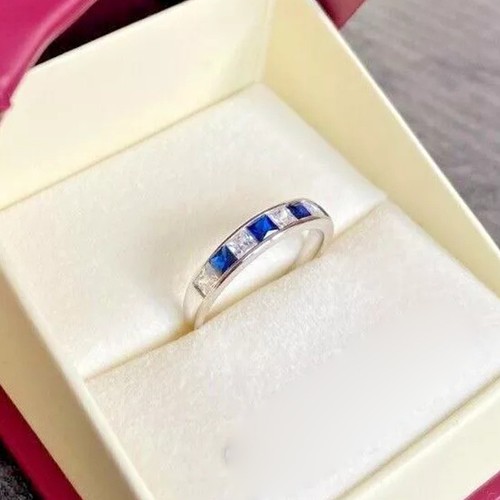 Princess diamond sapphire half - diamond,