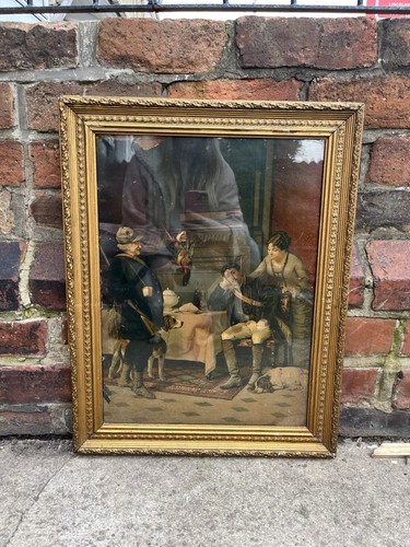 Antique hunting picture print - picture,