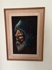 OIL ON VELVET PAINTING OF