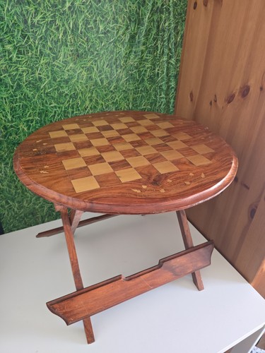 Folding wooden chess table - wooden,