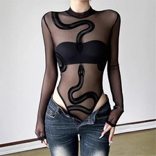 UK Women Sheer Mesh Long