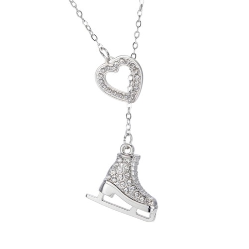 Charm ice skate necklace - charm, with