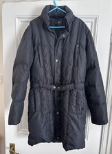 Just Cavalli Belted  80% Down Puff Parka Jacket Black L PTP 21 ” VGC