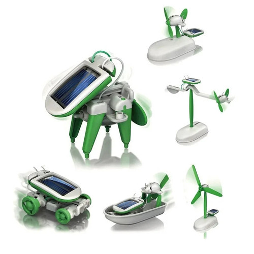 Solar robot kit diy - 6-in-1,