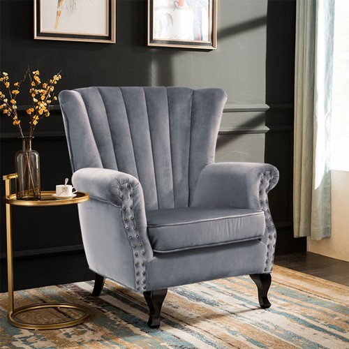 Retro grey tub sofa - sofa, chair