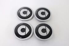 Genuine Smart 453 Fortwo Black/Silver Hub Alloy Wheel Centre Caps X4 A4534000200