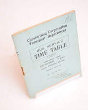 Bus Coach Pocket Timetable Chesterfield Corporation TD Bus October 1947