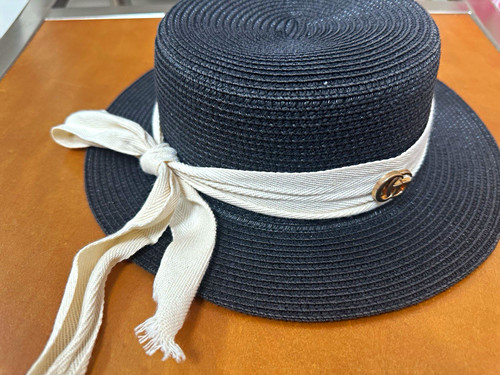 Women black straw - straw, boater