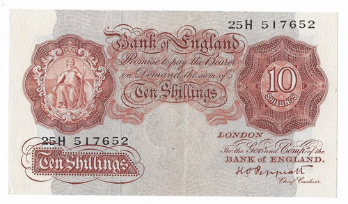 Peppiatt ten shillings - ten, 10/-