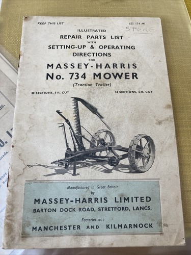 Massey harris mower 734 - ,