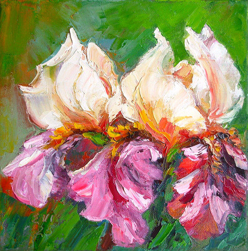 Irises original oil - original,