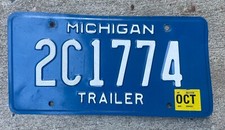 Blue Michigan License Plate