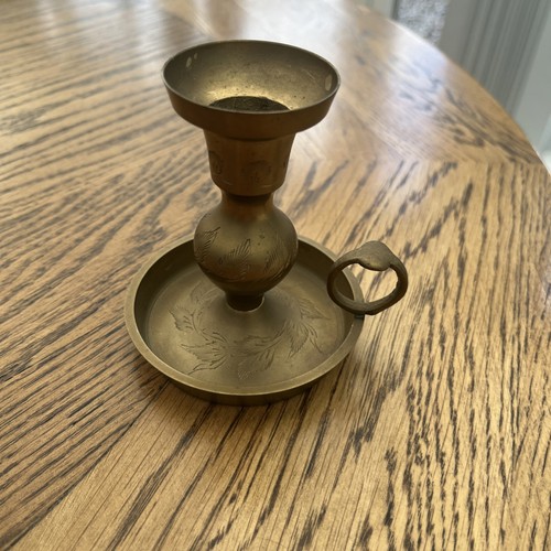Vintage brass chamberstick - vintage,