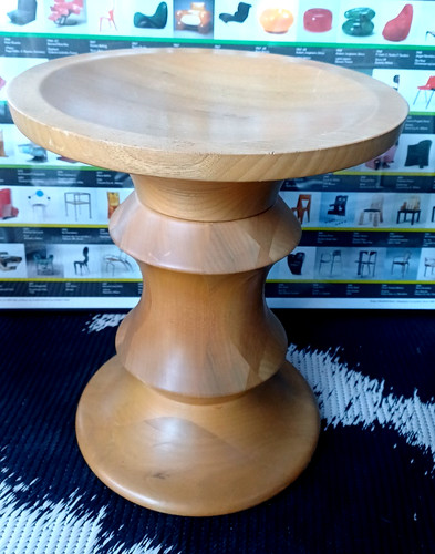 Eames turned wood stool model - eames, (model