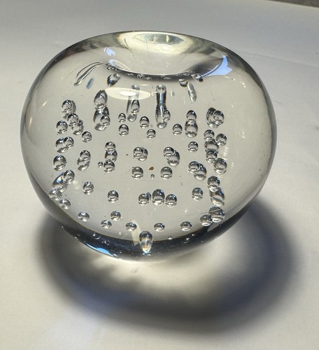 Glass apple paperweight - glass,