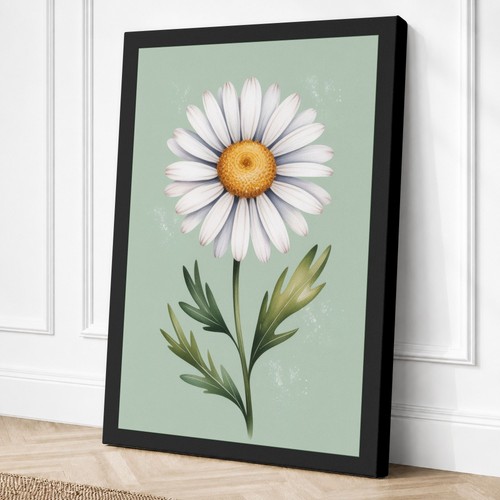 Daisy botanical canvas - botanical,