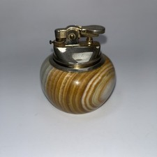 Vintage Small Ronson Onyx Table Lighter 2.5” Diameter