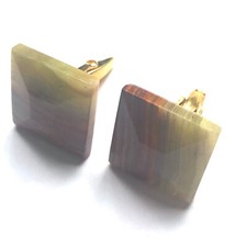 LARGE VINTAGE AGATE MARBLE CUFFLINKS