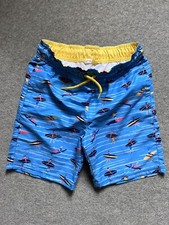John Lewis Boys Blue Surf Swimming Trunks Age 9 EUC