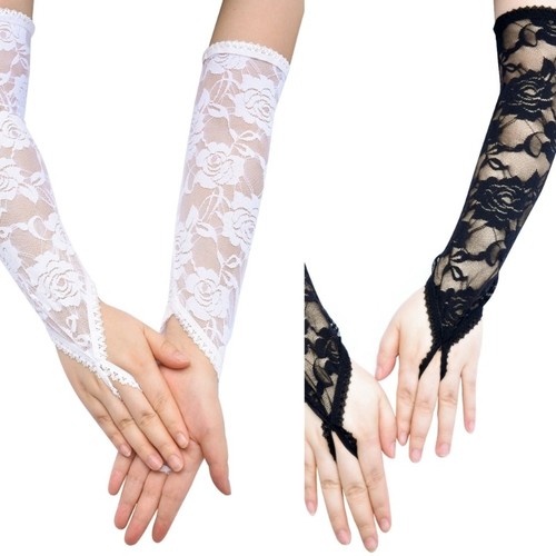 Vintage lace gloves flower - gloves,