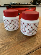 Vintage milk glass storage jar - glass,