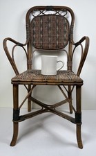 Vintage Cane Wicker Rattan Small Childs Chair Dolls Teddy Natural colour