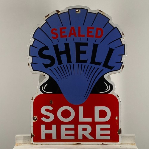 Shell enamel sign 60x43cm - enamel,