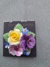 Denton China Brooch Floral