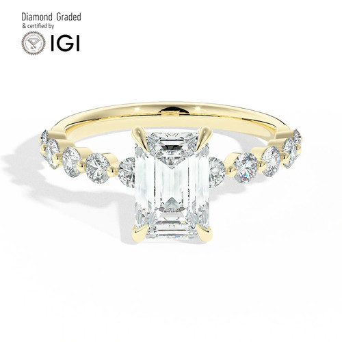 Emerald diamond engagement - emerald,
