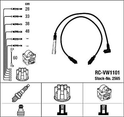 Black ignition cable kit ngk - ignition,
