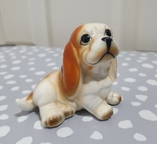 Vintage, Kitsch, Ceramic Basset Hound Dog/Puppy Ornament