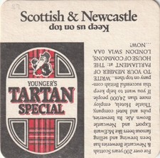 BEER MAT - SCOTTISH & NEWCASTLE BREWERIES - TARTAN SPECIAL - (Cat No 089)-(1988)