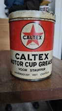 Vintage Caltex Motor Cup Grease Tin 1kg Texaco