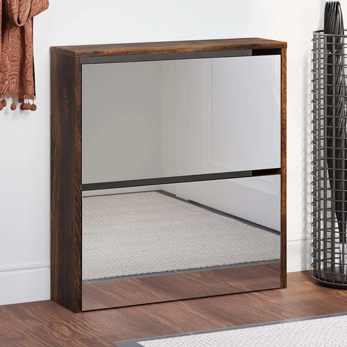 Shoe cabinet tier smoked - 2-tier, oak