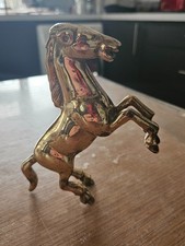 Vintage Solid Brass 14.75cm/6.75" Tall Rearing Horse - C1970's