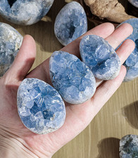 Natural blue celestite crystal - natural,