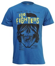 Official Foo Fighters T Shirt Roxy Flyer Dave Grohl Rock Band Logo Blue New
