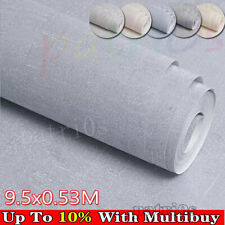 Silver Grey Concrete Effect Wallpaper Plain Industrial Textured Wall Paper Decor