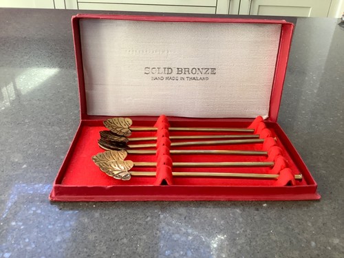 Bronze leaf shaped - leaf, spoons