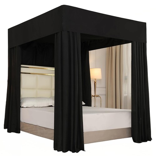 Black four corner post bed - post,