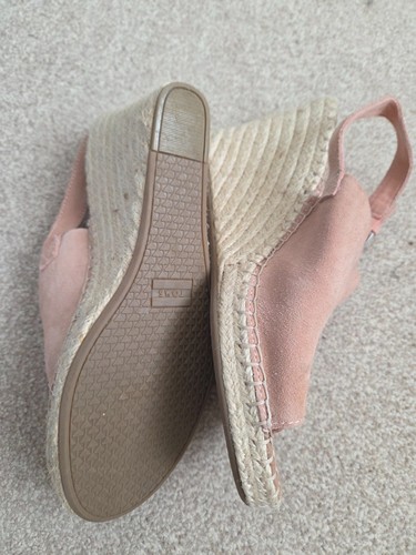 Rose pink toms mule - pink, wedge
