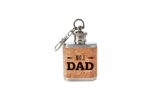Mini cork hip flask keyring - hip,