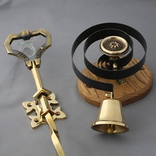 Brass Lichfield Front Door Bell Pull & Bell