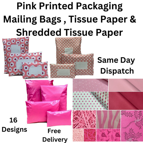 Pink mailing bags - bags, ,tissue