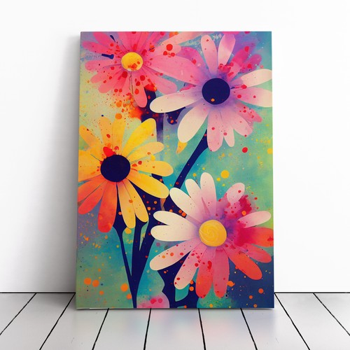 Daisy flower paint splatter - paint,