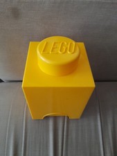 Lego Yellow 1x Single Stud Storage Box Cube Brick Stackable size 12x12x18cm