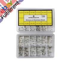 Assortment of 240 Stainless Steel Screws for Watch Back Case 12 sizes W/Box a