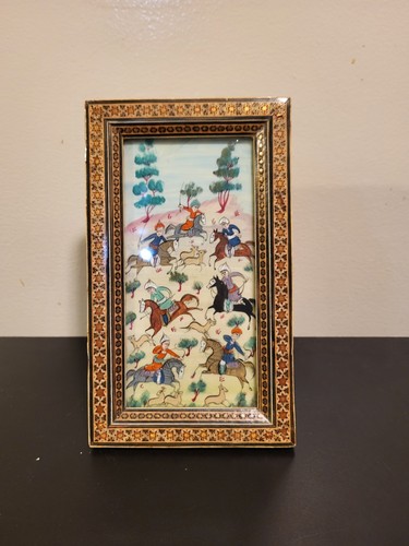 Persian framed late 19th - late,