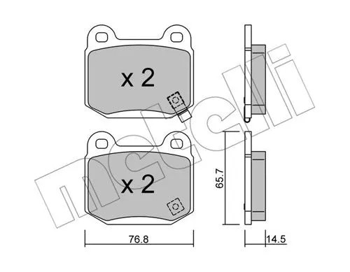 Rear brake pad set - set, disc