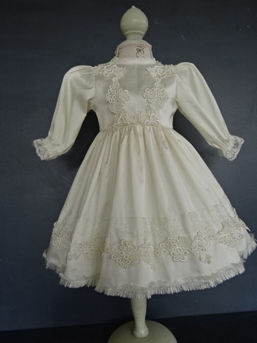 Beige silk dress for antique - beige,